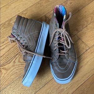 Vans Hightop Brown Leather Sneakers